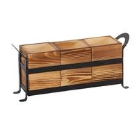Jubilofex Portautensili In Legno | Porta Posate Portatile A 3 Scomparti Con Manico Elegante Per Piano Cucina - Organizzatore Per Posate Forchette Cucchiai - Per Casa Tavolo Da Pranzo Piano Di Lavoro