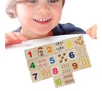 Jubilofex Puzzle in legno per bambini, giocattolo educativo con lettere in legno, puzzle di conteggio e assegnazione, per bambini 4 ai 6 anni, per casa, asilo e interni o