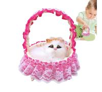 Jubilofex Realistic Cat Plush, giocattolo di peluche realistico fatto a mano, e realistico, giocattolo da scrivania con cestino appeso