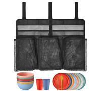 Jubilofex Sacca scolapiatti in rete, portatile, organizer per piatti e stoviglie, , per cucina, ciotole, piatti, pentole, cibo, frutta e verdura