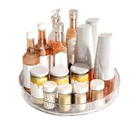 Jubilofex Scaffale per condimenti - Grande vassoio rotante trasparente | Armadio dispensa controsoffitto Frigorifero Vanity Bagno Barattolo Bottiglia Cosmetici Cucina Display Utility Equipment