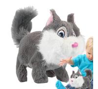 Jubilofex Scoiattolo Peluche Animali Morbidi Elettrici | Bambini e Bambine con Peluche Elettrico Morbido per Compagnia Grigio