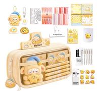 Jubilofex Simpatico set di cancelleria a tema pecora astuccio organizer per | Astuccio di grande capacità per bambini, adolescenti, scrittori, artisti, collezionisti, studiare, lavorare, casa, ufficio