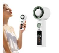Jubilofex Ventilatore personale ricaricabile - Dispositivo di raffreddamento a turbina personale | Ricaricabile maneggevole con luce notturna 1 - 199 livelli di velocità display LED 4000 mAh batteria