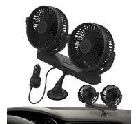 Jubilofex Ventilatore portatile per auto - Ventilatore doppio elettrico 12 V/24 V | Raffreddatore d'aria 12 V/24 V con ventose per circolazione automobilistica e accessori per veicoli