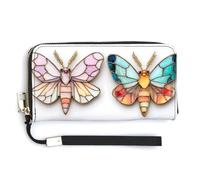 Jubonexis 4 mini farfalle e falene pochette in pelle PU lunga bifold portafoglio, portamonete porta carte di credito custodia durevole porta carte di credito per donne uomini