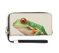 Jubonexis A Tree Frog on a Branch PU Leather Clutch Portafoglio lungo bifold portamonete, porta carte di credito, resistente porta carte di credito per donne e uomini