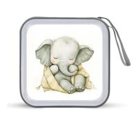 Jubonexis Acquarello Baby Elephant in A Blanket CD DVD Storage Case Portable