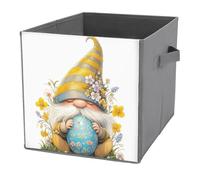 Jubonexis Adorabile piccolo gnomo pasquale cartone animato cubi portaoggetti cubi cubi portaoggetti pieghevoli decorativi in tessuto cestini portaoggetti organizer per la casa con manici per scaffali