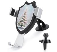 Jubonexis Albero di Natale con luci scintillanti, supporto per telefono da auto, triangolare, base a clip, supporto per bocchetta dell'aria, accessori per auto per smartphone da 4-6 pollici