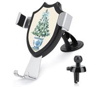 Jubonexis Albero di Natale in vaso Supporto per telefono da auto Supporto per telefono a triangolo con clip base per bocchetta dell'aria Supporto per telefono cellulare Accessori automobilistici per