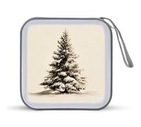 Jubonexis Albero di Natale nella neve acquerello vintage CD DVD custodia portatile per auto casa viaggio