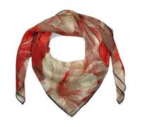 Jubonexis Amaryllis modello rosso e avorio petali a righe donne sciarpa per capelli sciarpa quadrata seta come la testa sciarpe fazzoletto sciarpa raso collo