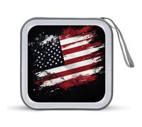 Jubonexis American Flag Graffiti CD Case DVD Storage Case Portatile per Auto Casa Viaggio