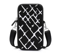 Jubonexis Ampia E Imperfetta Bianco Griglia Modello Crossbody Sacchetto Del Telefono Mobile Smartphone Borsa Con Cinghia Regolabile