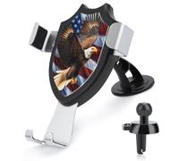 Jubonexis Aquila calva con ali diffuse bandiera americana supporto per telefono auto supporto triangolo clip base presa d'aria supporto per telefono cellulare accessori automobilistici per smartphone