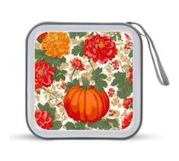 Jubonexis Arancione e Rosso Colore Zucca CD Caso DVD Storage Case Portatile per Auto Casa Viaggio