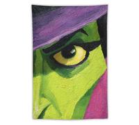 Jubonexis Arazzo da appendere alla parete in poliestere con volto di strega verde, cappello viola, decorazione per camera da letto, soggiorno, dormitorio, 101,6 x 152,4 cm
