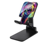 Jubonexis Arcobaleno Bella Ragazza con Capelli Lunghi Supporto Del Telefono Cellulare Pieghevole Regolabile Supporto Per La