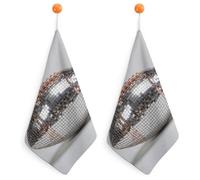 Jubonexis Asciugamano da discoteca a specchio con palla da football americano, con anello per appenderlo, 2 pezzi, panno morbido assorbente per cucina e bagno