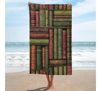 Jubonexis Asciugamano da spiaggia in microfibra senza sabbia per biblioteche europee antiche vintage libro spine asciugamano da doccia grande multiuso assorbente per bagno piscina 130 x 80 cm