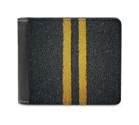 Jubonexis Asfalto con linee gialle portafoglio bifold in morbida pelle PU, portamonete, porta carte di credito, portafoglio sottile resistente per riporre denaro da uomo e donna