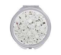 Jubonexis Astratto Bianco Texture Lucido Pietra Donne Pocket Specchi, Ragazze Piccolo Portatile Viaggio Trucco Mini Specchio