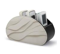 Jubonexis Astratto Lusso Vintage Carta Bianca Texture Telecomandi Supporto di Controllo con 5 Scomparti In Pelle TV Remote Caddy Storage Box Desktop Organizer