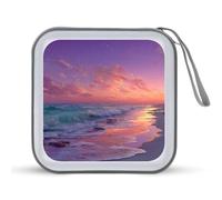 Jubonexis Beach Sunset Ocean Waves CD Case DVD Storage Case Portable per auto casa viaggio
