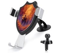 Jubonexis Bear Walking through Fiery Forest Supporto per telefono da auto con base triangolare a clip per bocchetta dell'aria, accessori automobilistici per smartphone da 4-6 pollici