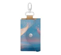 Jubonexis Bella coda di sirena portachiavi borsa in pelle PU porta carte d'identità portachiavi custodia per uomini donne