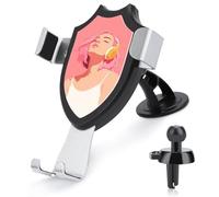 Jubonexis Bella donna con capelli rosa che indossa cuffie supporto per telefono auto supporto triangolo clip base presa d'aria supporto per telefono cellulare accessori automobilistici per smartphone