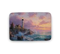 Jubonexis Bellissimo tappetino da bagno con faro sulla costa rocciosa, tappetino extra morbido in velluto di corallo, rapido assorbimento d'acqua, antiscivolo, comodo tappeto da bagno, 40 x 60 cm