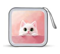 Jubonexis Big Green Eyes Cat Peeking CD Case DVD Storage Case Portable