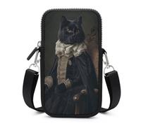 Jubonexis Black Cats Dressed in abbigliamento formale del XIX secolo borsa a tracolla per telefono cellulare borsa smartphone con tracolla regolabile