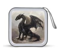 Jubonexis Black Western Dragon - Custodia portatile per CD e DVD, per auto, casa, viaggio