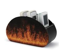 Jubonexis Blazing Fire - Supporto per telecomandi con 5 scomparti, in pelle, organizer da scrivania