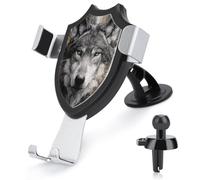 Jubonexis Blended Majestic Wolf Street Building Supporto per telefono da auto con base a clip triangolare per bocchetta dell'aria, accessori per auto per smartphone da 4-6 pollici