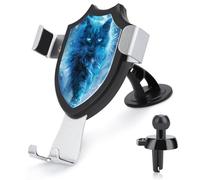 Jubonexis Blue Cat Walking on Snow Fantasy Art - Supporto per telefono per auto, con base a clip triangolare, accessorio per auto per smartphone da 4-6 pollici