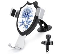 Jubonexis Blue Chrysanthemum Flower Car Phone Holder Mount Triangle Clip Base Air Vent Cell Phone Mount Car Mount Automotive Accessories for 4-6 Inch Cell Smartphone