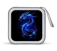 Jubonexis Blue Fire Dragon - Custodia portatile per CD e DVD, per auto, casa, viaggio