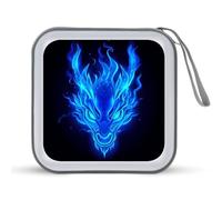 Jubonexis Blue Fire Dragon Head - Custodia portatile per CD e DVD, per auto, casa, viaggio