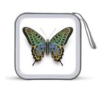 Jubonexis Blue Green Yellow Black Wings Butterfly CD Case DVD Storage Case Portable per auto casa viaggio