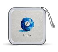 Jubonexis Blue Round Billiard Ball Lucky 8 CD DVD Storage Case Portatile per Auto Casa Viaggio