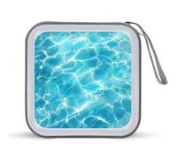 Jubonexis Blue Water Surface Summer Sea CD Case DVD Storage Case Portatile per Auto Casa Viaggio