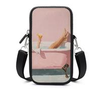 Jubonexis Borsa a tracolla per cellulare da donna, con gambe di colore rosa, con tracolla regolabile