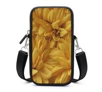 Jubonexis Borsa a tracolla per smartphone con tracolla e petali di girasoli