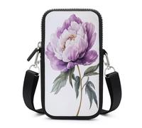 Jubonexis Borsa a tracolla vittoriana del telefono mobile del fiore della peonia con la cinghia regolabile
