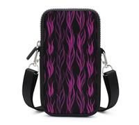 Jubonexis Borsa estetica minimalista di Smartphone della borsa del telefono mobile della borsa a tracolla rosa delle fiamme con la cinghia regolabile