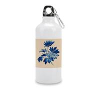 Jubonexis Bottiglia d'acqua da viaggio semplice in alluminio con foglia vegetale, bottiglia sportiva con fibbia a torsione, per uomini e donne, campeggio ed escursionismo, 600 ml